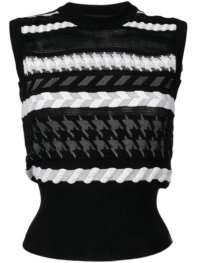 Versace Knitted Sleeveless Top In Black