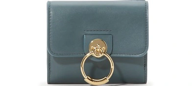 Chloé Tess Small Square Wallet In Cloudy-blue