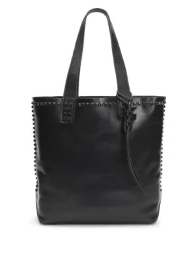 Frye Carson Mono Stud Leather Tote In Black