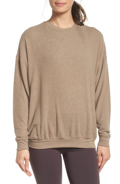 Alo Yoga Soho Crewneck Pullover In Gravel Heather