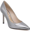 Sam Edelman Hazel Pointy Toe Pump In Anthracite Leather