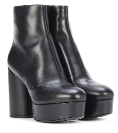 Marc Jacobs Women's Crosby Round Toe Leather Platform Hiking Boots In Black
