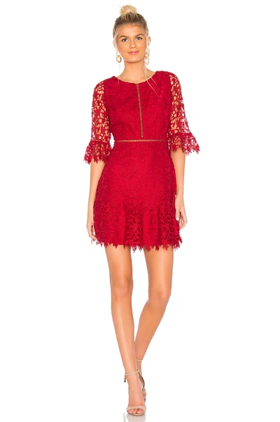 Bb Dakota In The Moment Lace Dress In Scarlet Red