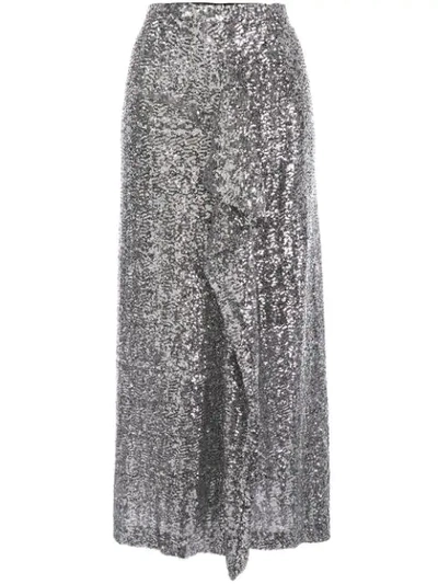 Roland Mouret Lowit Sequin Pencil Skirt In Silver