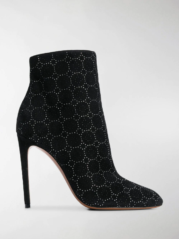 black studded booties