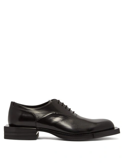 Alexander Mcqueen Square-toe Leather Derby Shoes In Black