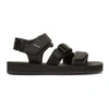 Prada Clip Buckle-fastening Velcro-strap Sandals In Black