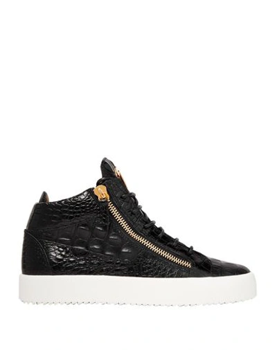 Giuseppe Zanotti Black Scaled Leather Sneaker