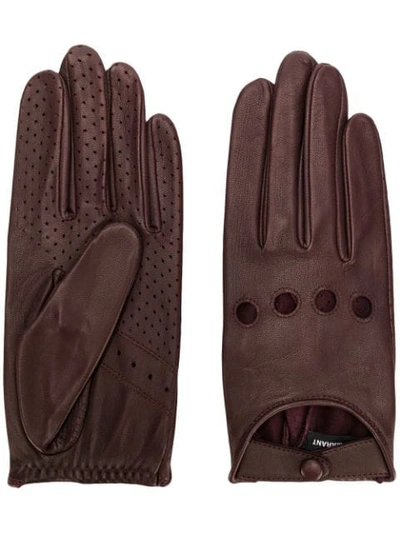 Isabel Marant Roady Leather Gloves In Purple