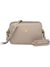 Prada Schultertasche Aus Kalbsleder - Grau In Grey