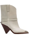 Isabel Marant Lamsy Leather Boots In White