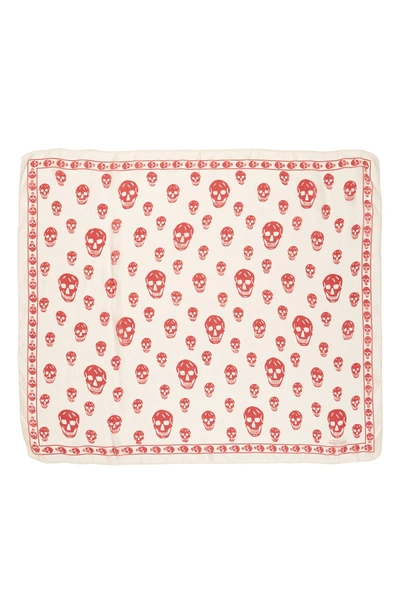 Alexander Mcqueen 'skull' Chiffon Scarf In Bone