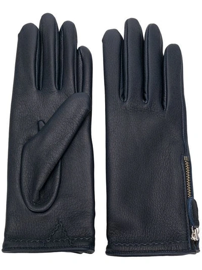 Agnelle Handschuhe Mit Reissverschluss In Blue