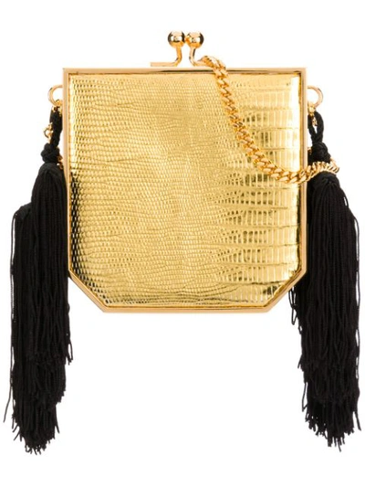 Alessandra Rich Tassel Detailed Clutch In Gold