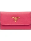 Prada Leather Keyholder In Pink