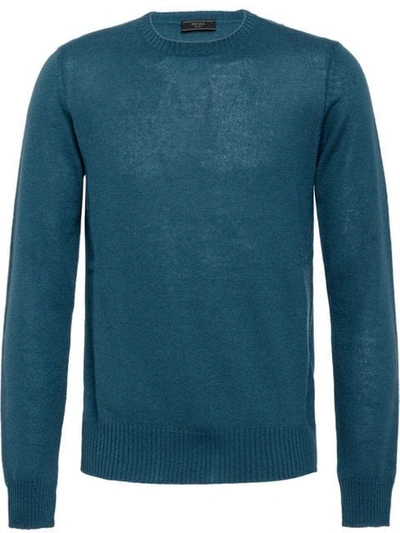 Prada Crew Neck Jumper In Blue