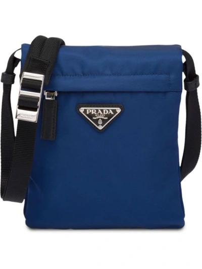 Prada Logo Shoulder Bag In F0v41 Royal Blue