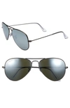 Ray Ban Original Aviator 58mm Sunglasses - Matte Gun/ Silver Green Mirror