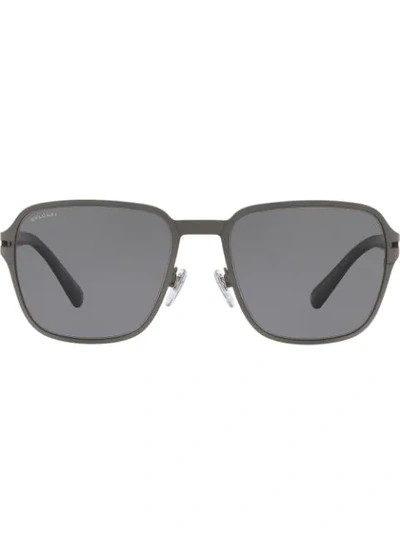 Bulgari Square Shaped Sunglasses In Grey