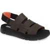 Camper Oruga Sandal In Dark Brown Leather