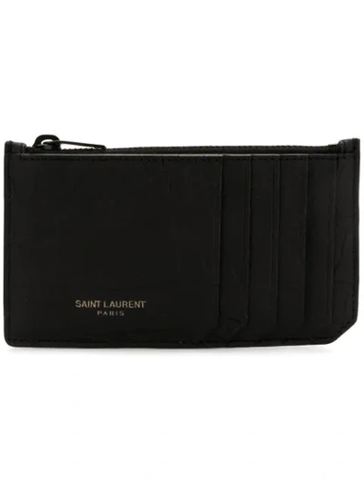 Saint Laurent Kartenetui Aus Leder - Schwarz In Black