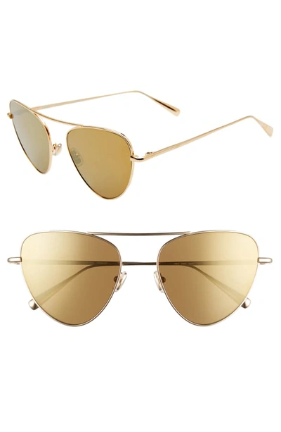 Monse X Morgenthal Frederics Erica 57mm Cat Eye Sunglasses In Gold/ Brown