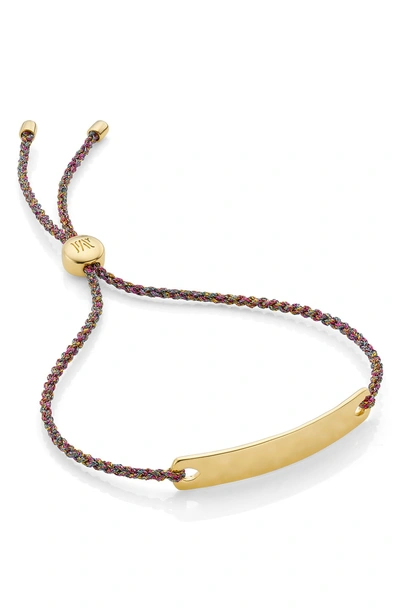 Monica Vinader Engravable Havana Mini Friendship Bracelet In Gold/ Rainbow Metallica