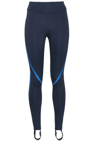 Purity Active Printed Tech-jersey Stirrup Leggings In Navy