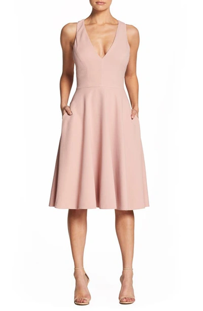 Dress The Population Catalina Fit & Flare Cocktail Dress In Pink