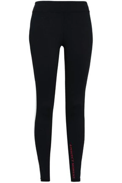 Perfect Moment Woman Printed Stretch Leggings Black