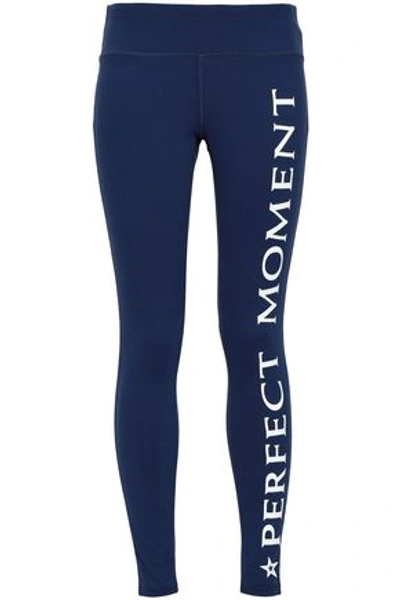 Perfect Moment Woman Printed Stretch Leggings Navy