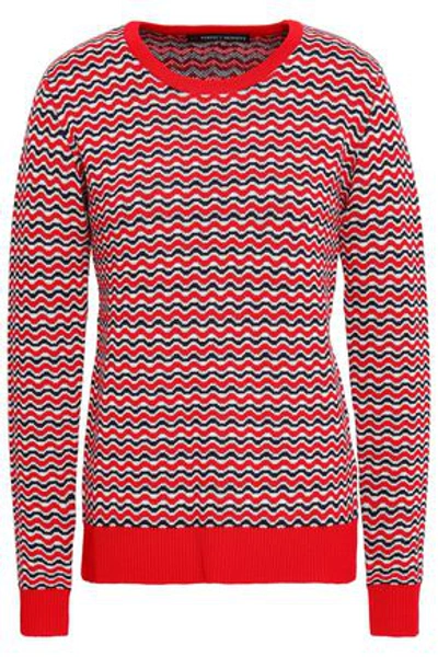 Perfect Moment Woman Merino Wool Jacquard Sweater Red