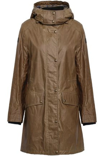 Belstaff Woman Coated-cotton Hooded Raincoat Army Green