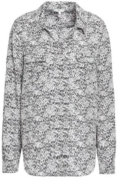 Joie Woman Booker Printed Crepe De Chine Shirt Off-white