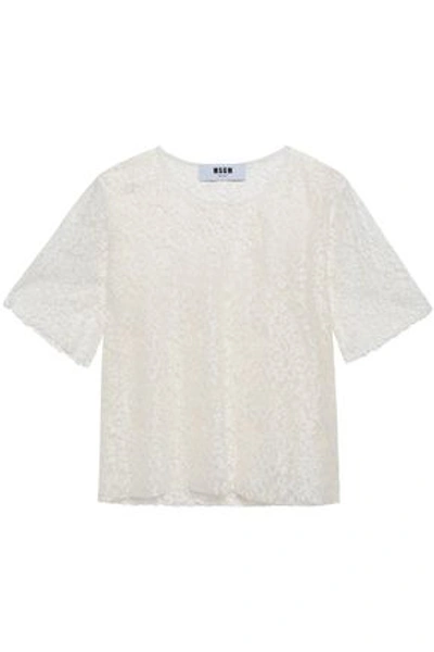 Msgm Woman Corded Lace Top White