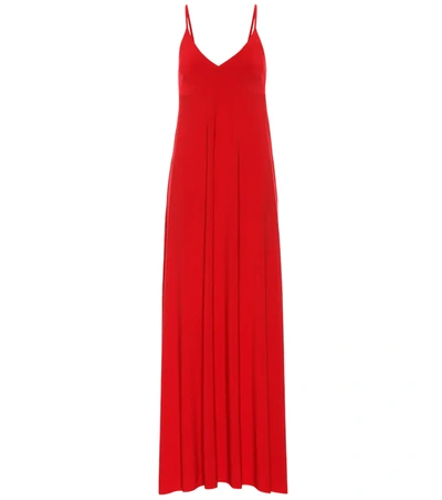 Norma Kamali V-neck Jersey Slip Dress In Red