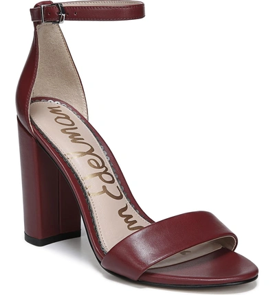 Sam Edelman Yaro Ankle Strap Sandal In Dark Cherry Leather