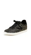 Tretorn Callie Crackled Platform Sneakers In Gold/black