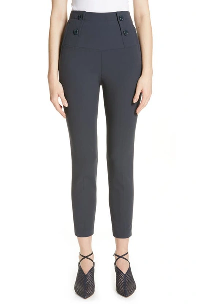 Tibi Anson Stretch Cropped Tailored Pants In Prussian Blue