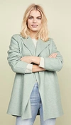 Theory Double Faced Virgin Wool Cashmere Coat In Opal Green Melange