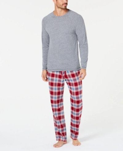 Ugg Men's Steiner Pajama Set Gift Box In Chili Pepper/gray