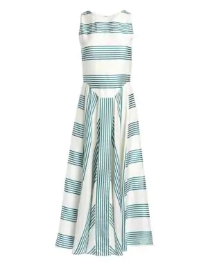 Loro Piana Skyler Sleeveless Striped Dress In Cyan Water ...