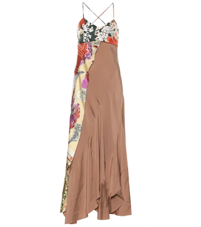 Chloé Scarf-detail Silk Twill Dress In Neutrals
