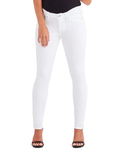 7 For All Mankind Ankle Skinny Maternity Jeans W/ Faux Pockets In White