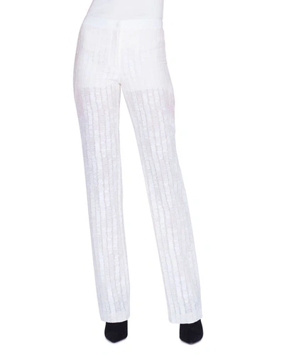 Akris Carl Scribble Sg Embroidered Illusion Pants In White