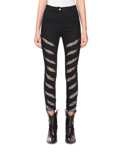 Redemption High-rise Slashed Skinny Jeans In Black