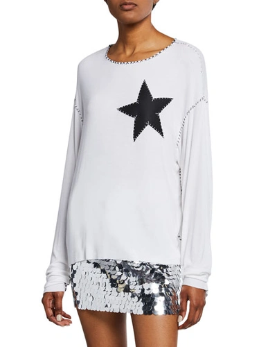 Made On Grand Star-patch Long-sleeve Tee In White