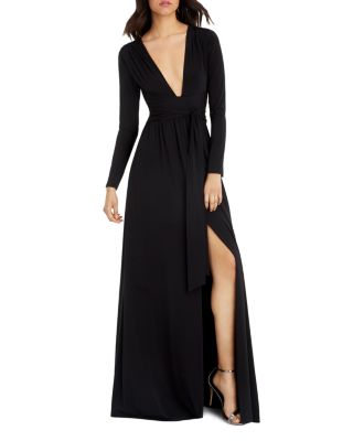 Halston Heritage Neck Gown In Black | ModeSens