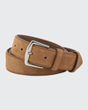 Loro Piana Cintura Alsavel Suede Belt In Light Woodsmoke