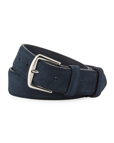 Loro Piana 3.5cm Midnight-blue Suede Belt